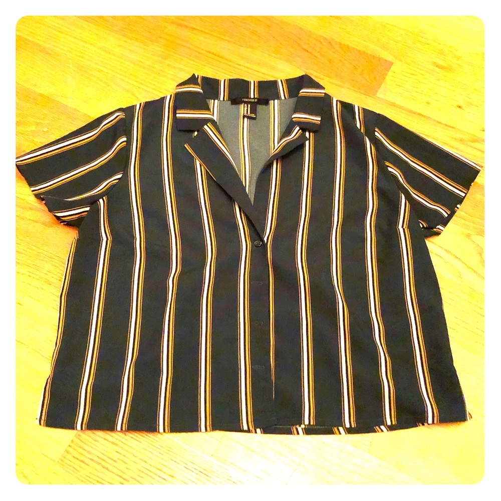 Green Stripped Button Up